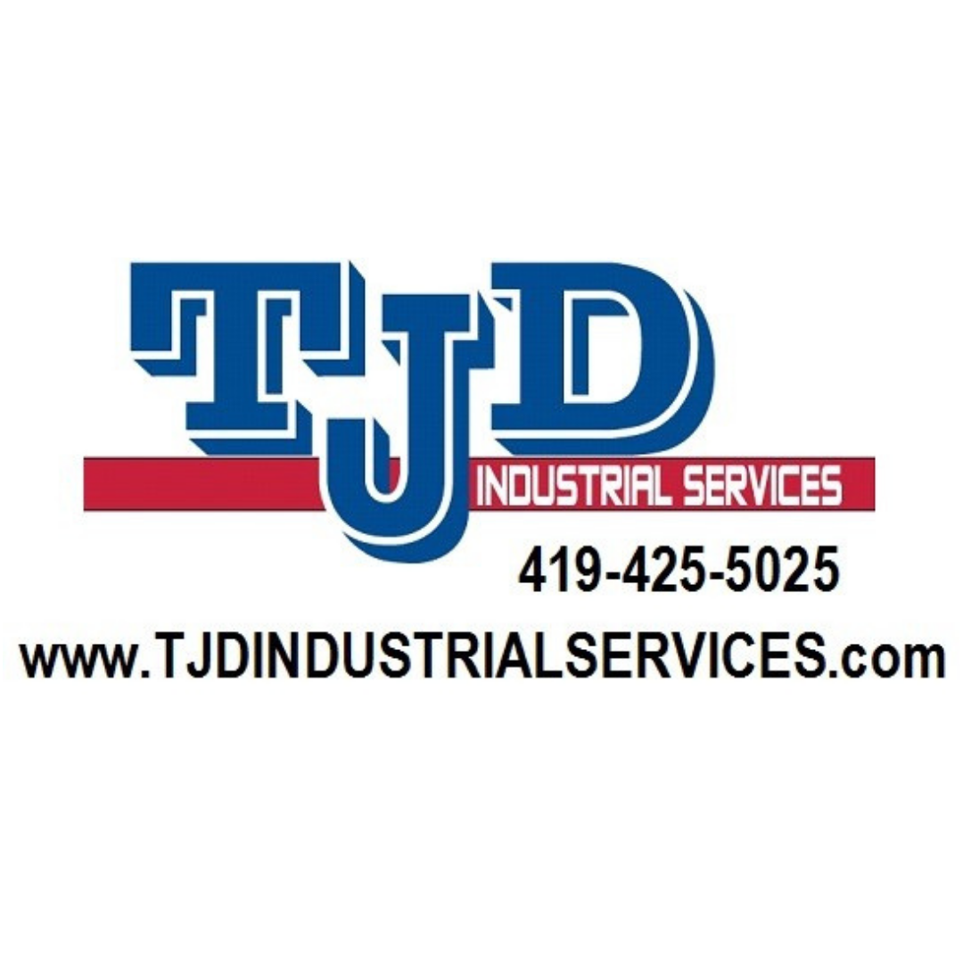 Logo for TJD Industrial Services with contact details.