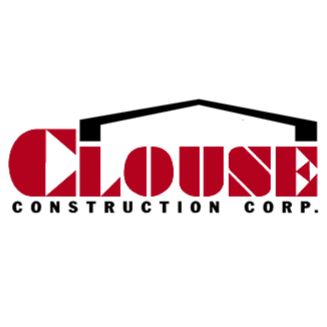 Logo of Clouse Construction Corp with stylized house roof.