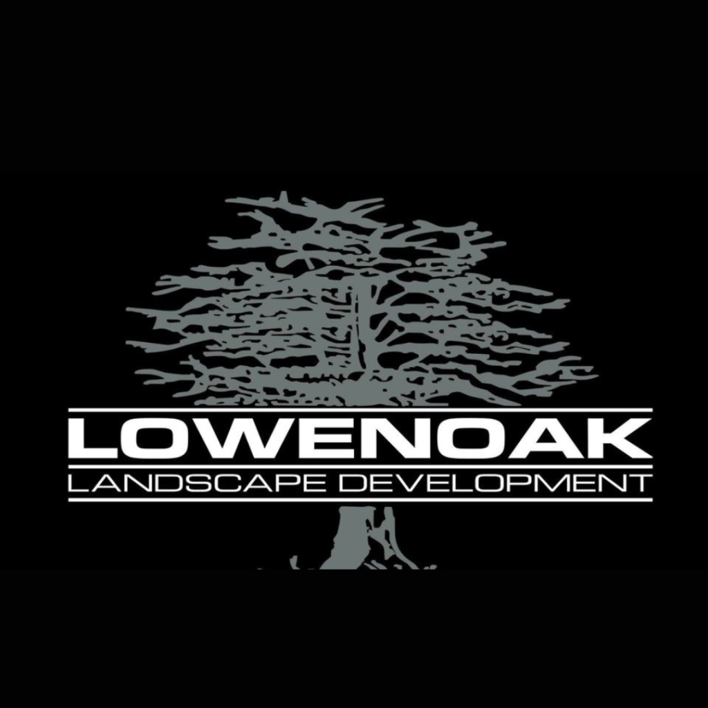 A stylized tree logo with the text "LOWENOAK Landscape Development".