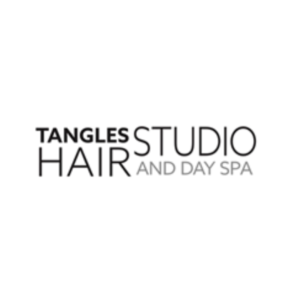 Logo for Tangles Hair Studio and Day Spa.